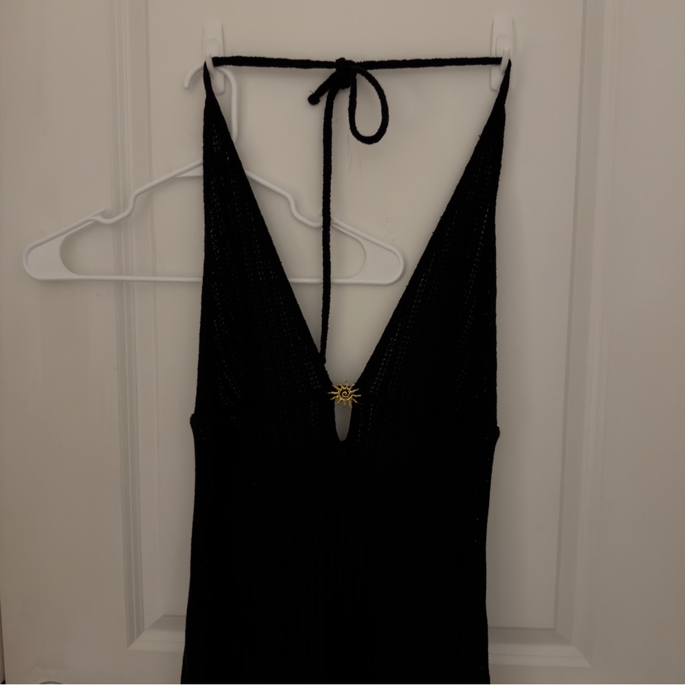 Elegant Black Halter Dress